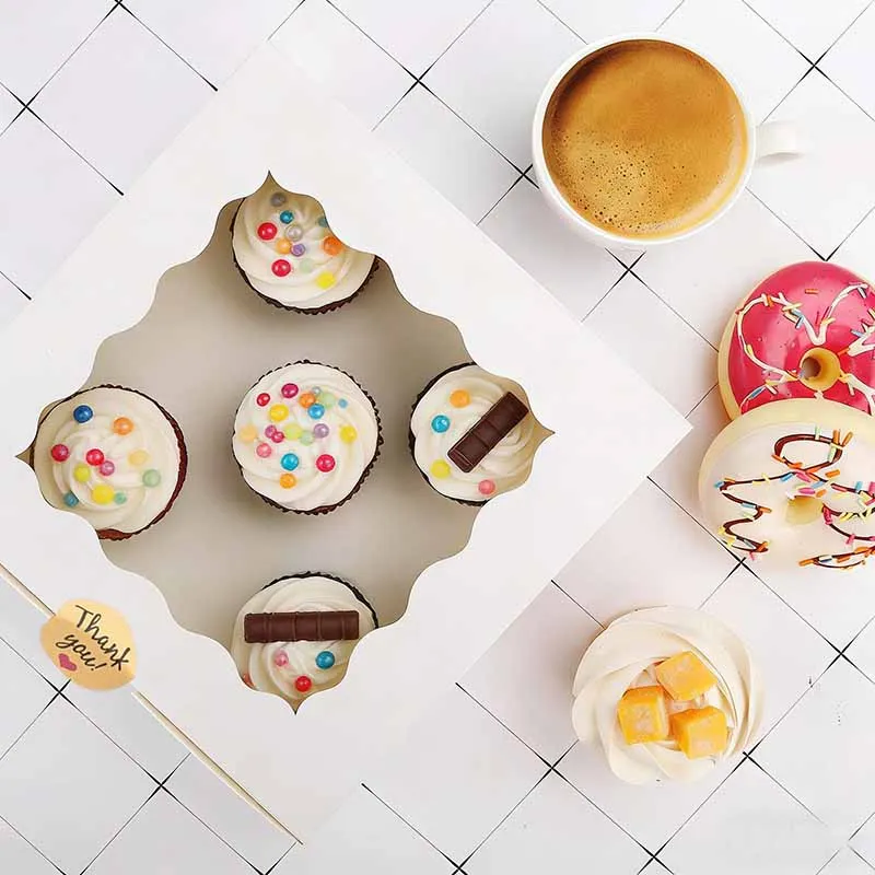 10/20 Stück weiße Keksdose mit Fenster für Leckereien, Gebäck, Donuts, Schokolade, Erdbeeren, Geschenkbox, Hochzeit, Geburtstag, Partyzubehör – Detail 7