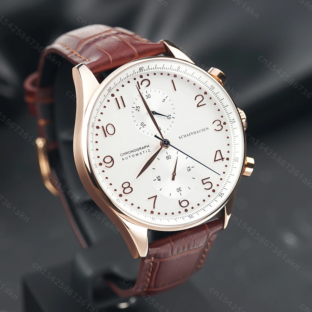 2022 Fashion New Men's Automatic Watch 44mm Sapphire Crystal Glass Stainless Steel Leather Strap Sports Leisure Waterproof