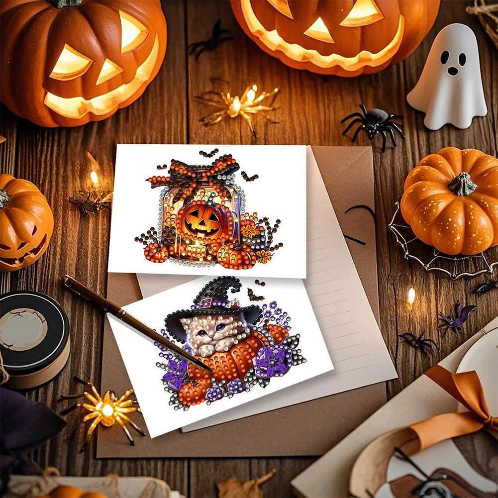 10PCS DIY Diamond Art Shiny Scratch Gift Card Multi-Purpose Handmade Gift Card Partial Drill Promote Interactive Communication