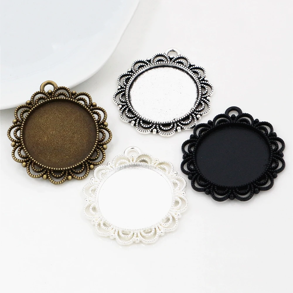Neue Mode 5pcs 25mm Innere Größe 4 Farben Nette Stil Cabochon Basis Einstellung Charms Anhänger