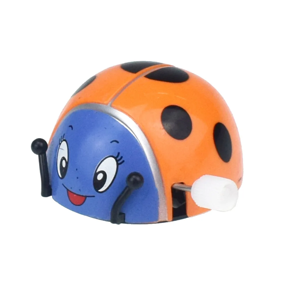 1 Pcs Novelty Funny Children Clockwork Toy Simulation Ladybug Tighten Will Somersault Turn Circle Clockwork Toy Fun Toys