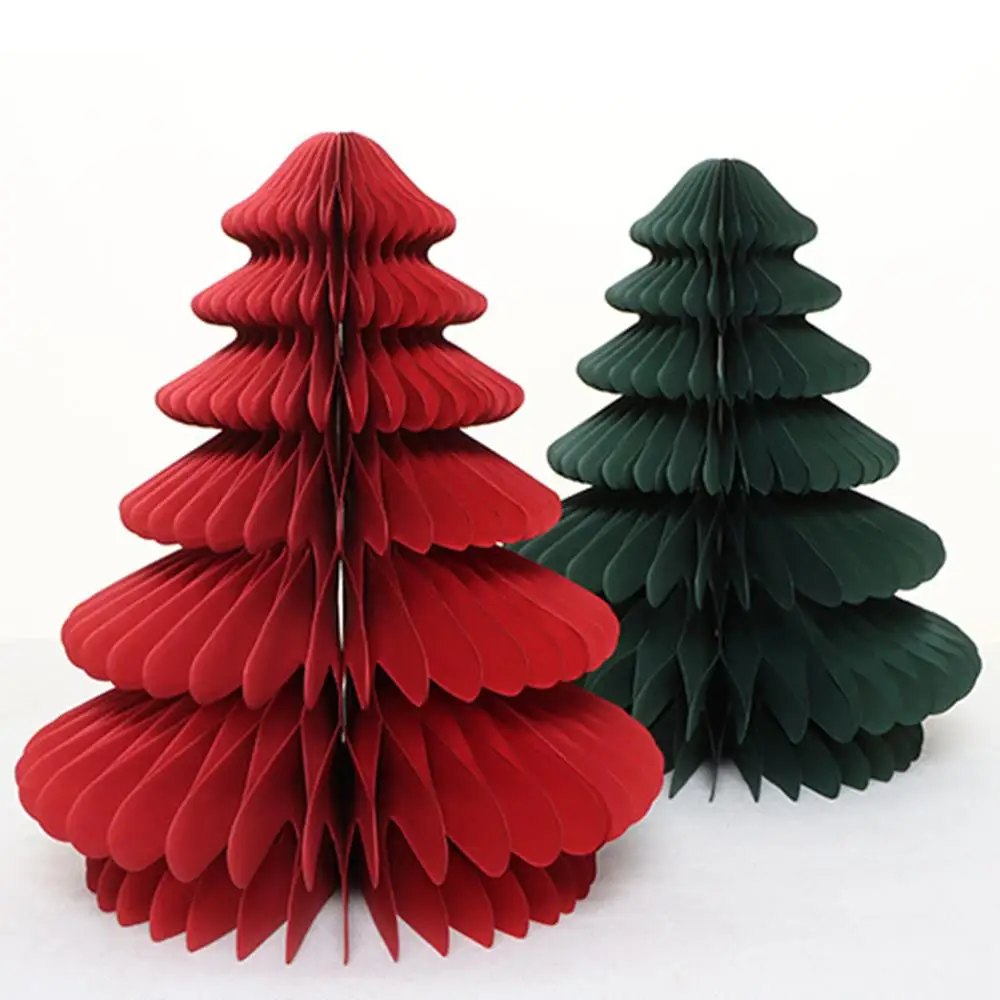 Christmas Honeycomb Ball 3D Christmas Tree Ornament Paper Hanging Xmas Decoration Party Favors Navidad New Year Kids Gift