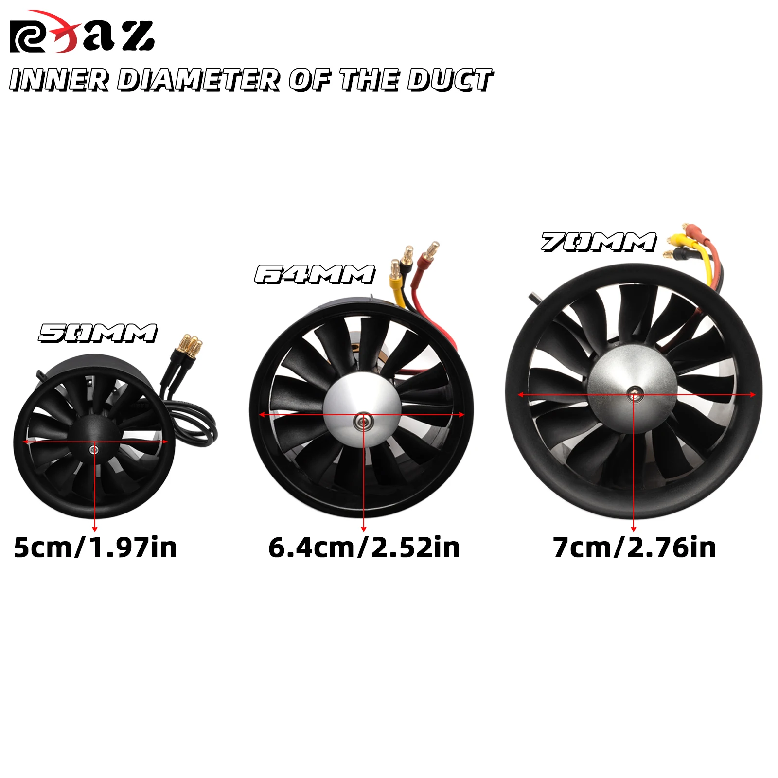 Mótar Brushless RC 50/64/70mm 2627-4300KV d'Eitleán Drone