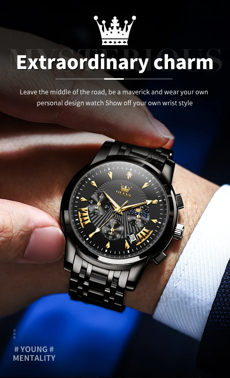 OLEVS 2892 Chronograph Luxury Mens Watch description image 3