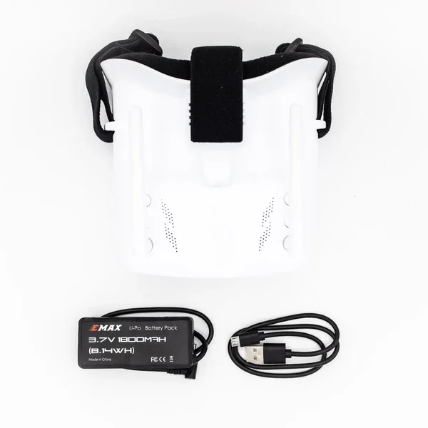 Официальные очки EMAX USA Tinyhawk 5,8G 48CH Diversity FPV, 4,3 дюйма, гарнитура, двойная антенна, 4,2 В, 1800 мАч, аккумулятор для радиоуправляемого дрона thumbnail 3