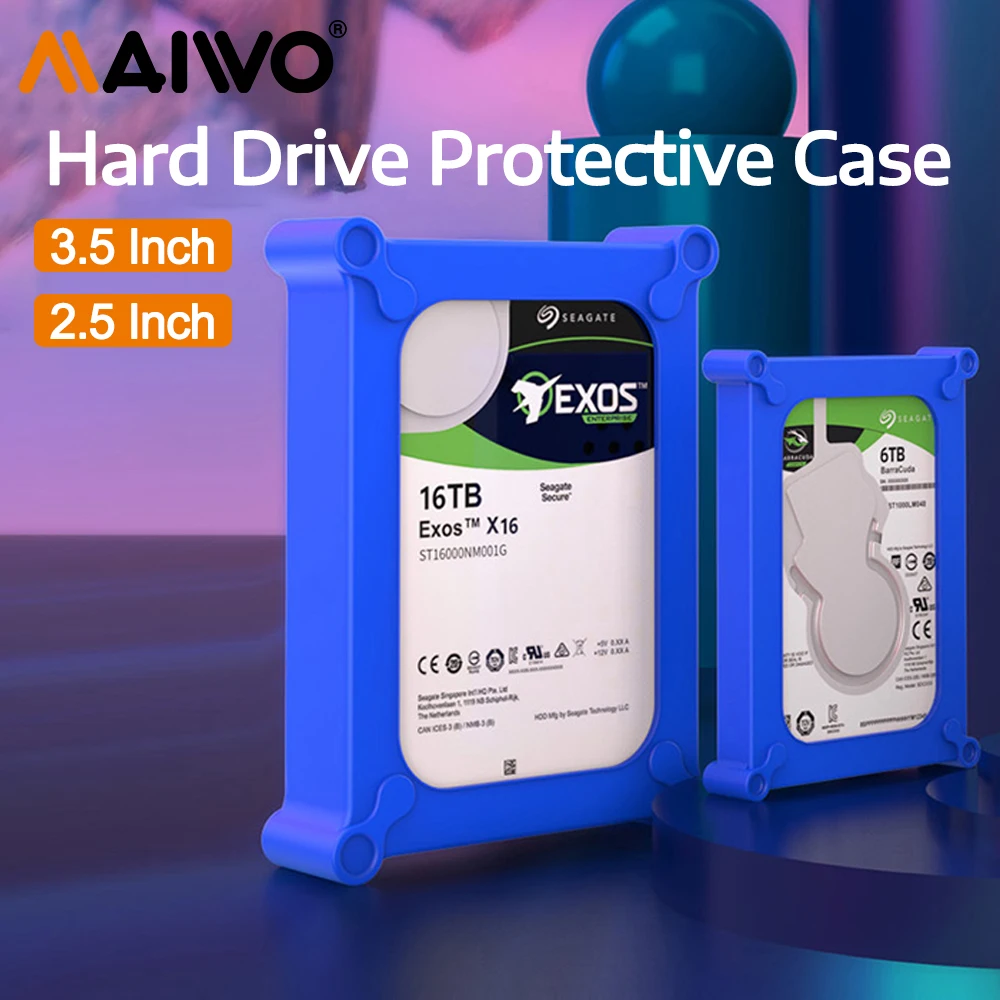 Universal Silicone Protective Cover for 2.5 & 3.5 Hard Drives - Shockproof and Durable Design