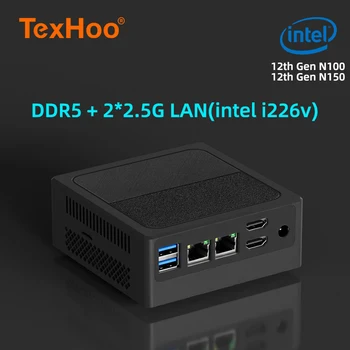 TexHoo Nuovo Mini Pc di 12a generazione Windows11 Processore Intel N100 N150 16Gb Ddr5 4800Mhz 512Gb Pocket 12V Dual Lan Mini Computer 1