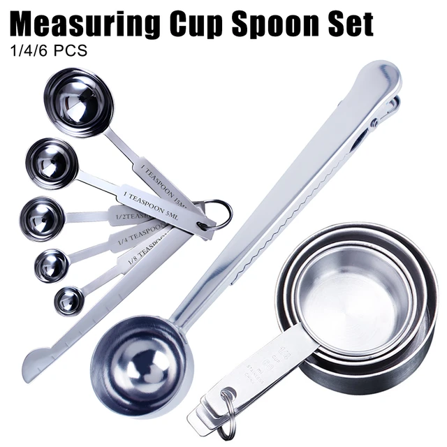4PCS Stainless Steel Measuring Cups Set, Stackable Metal Measure Cup,  Widely Used Kitchen Dry Food, Cooking Baking Measurements
