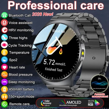 2026 Fashion New Expert level Health Smart Watch Men ECG+PPG Laser Monitor Uric Acid Blood Fat Blood Pressure HD Call Smartwatch 1