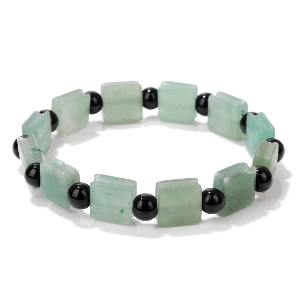 10mm quadratische Perlen Armband Lapislazuli grün Aventurin Naturstein Armbänder für Frauen Männer weiße Türkis Armreif Schmuck – Detail 9
