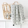 Baby Swaddle Wrap 100% Organic Cotton Muslin Blankets for Newborn Infant Receiving Blanket Swaddle Flower Print Gauze Bath Towel 6