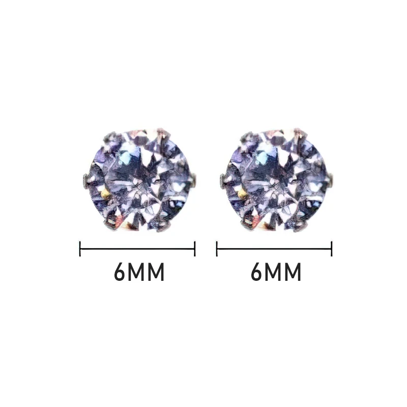 1 Pair White Magnetic Earrings Magnet Ear Clips Men Women Stud Earring Crystal Stone Stud Earring Clip No Piercing Jewelry Gift 2