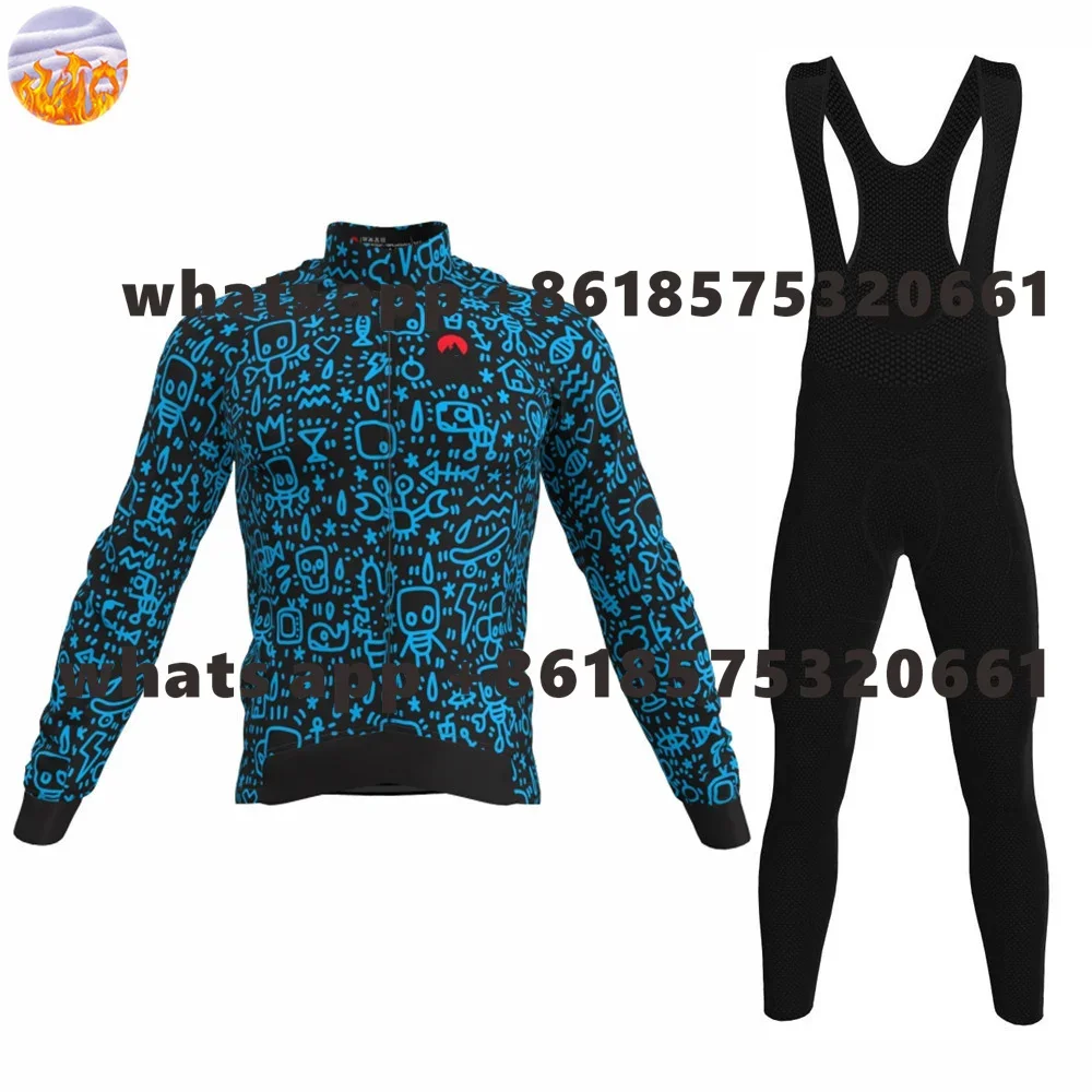 

Slopline Winter Thermal Fleece Cycling Clothes Men's Jersey Suit Outdoor Riding Bike Jersey Mtb Clothing Bib Long Pants Set 2022