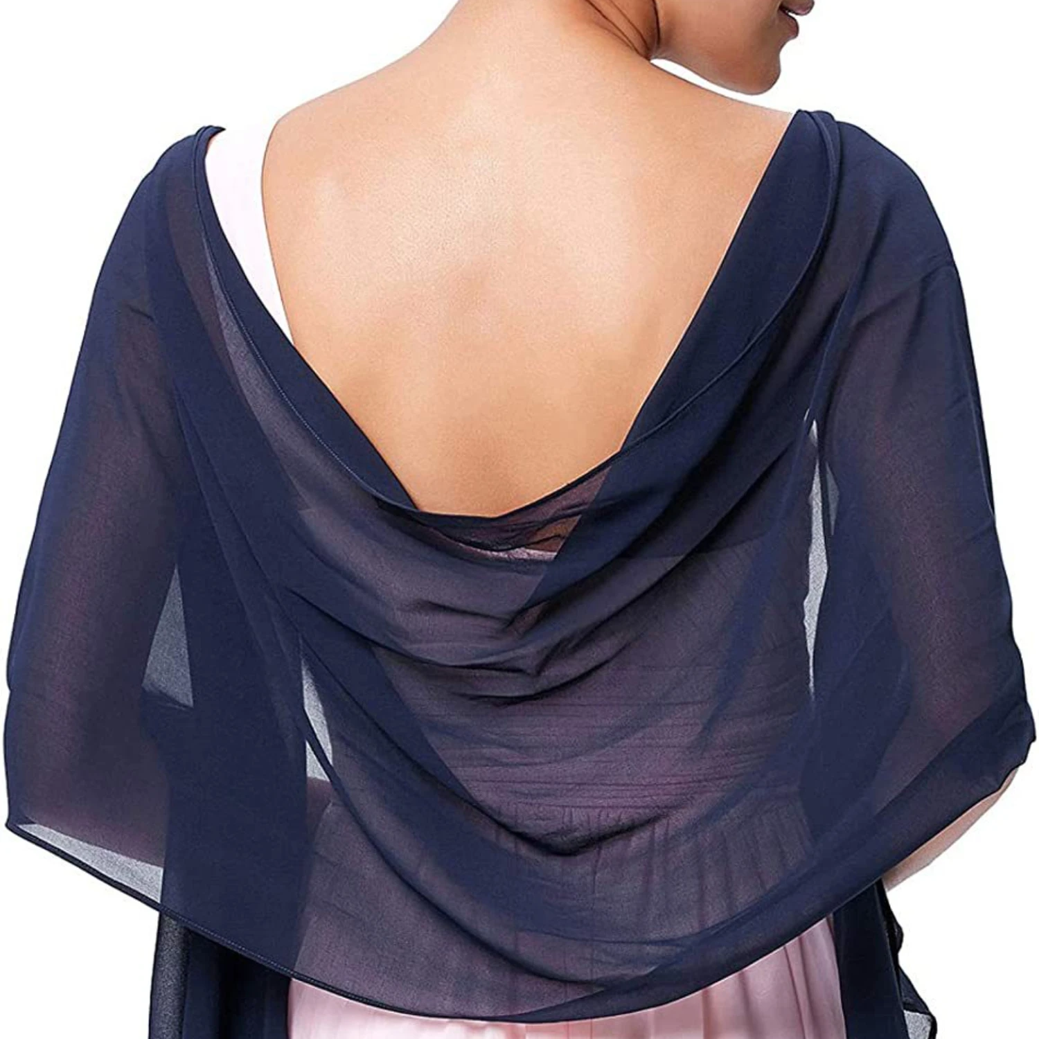 

Chiffon Shawl Female Bridesmaid Wedding Banquet Evening Dress with Sunscreen Silk Scarf Dual-use Modeling Scarf Bridal Cape