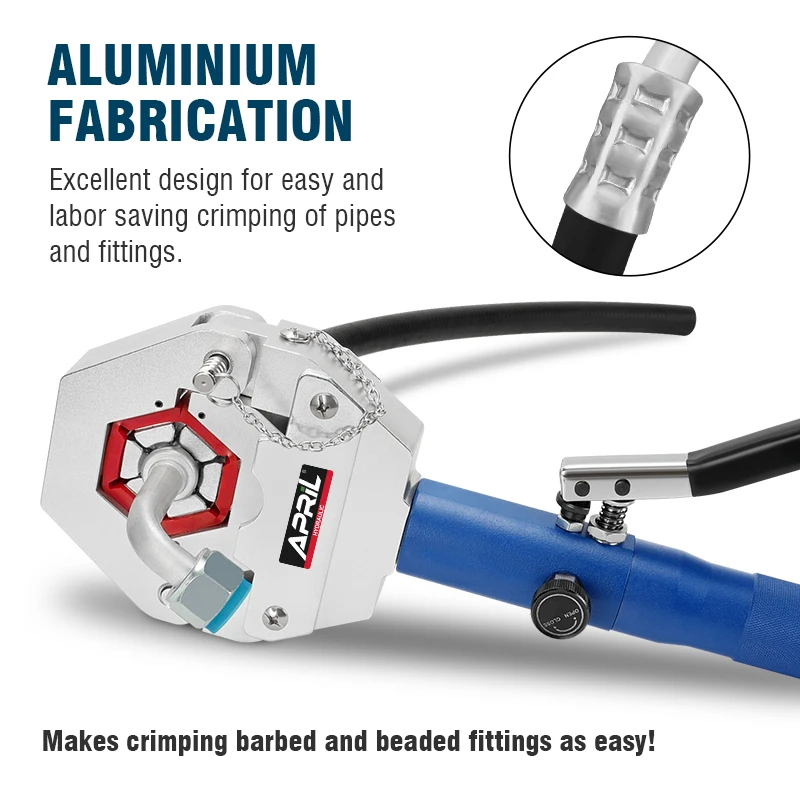 Hydraulic Hose Crimper AC Crimping Tool Barbed Beaded Hose Fittings Air Conditioning Repaire