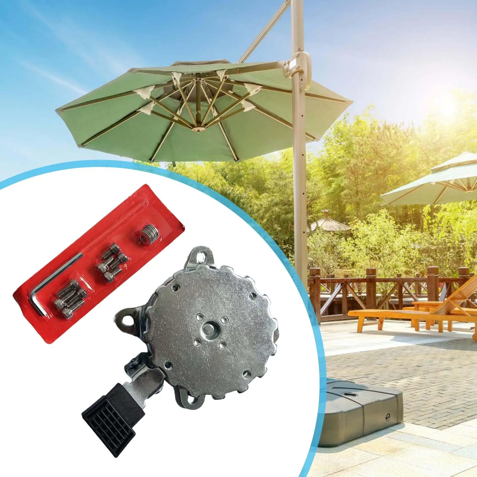 Patio Umbrella Rotating Base Outdoor Parasol Accessory Sunshade Replacement Parts For Balcony Patio Camping Backyard Barbecue beach umbrella plug base umbrella stand holder fishing umbrella stand