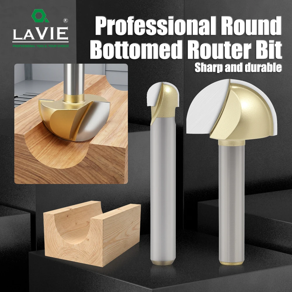 LAVIE 1 Stück Holzbearbeitungs-Fräser 1/4 Zoll Schaft 15,88mm-25,4mm Rundfräser, Hartmetall-Kantenfräser H0704216GD