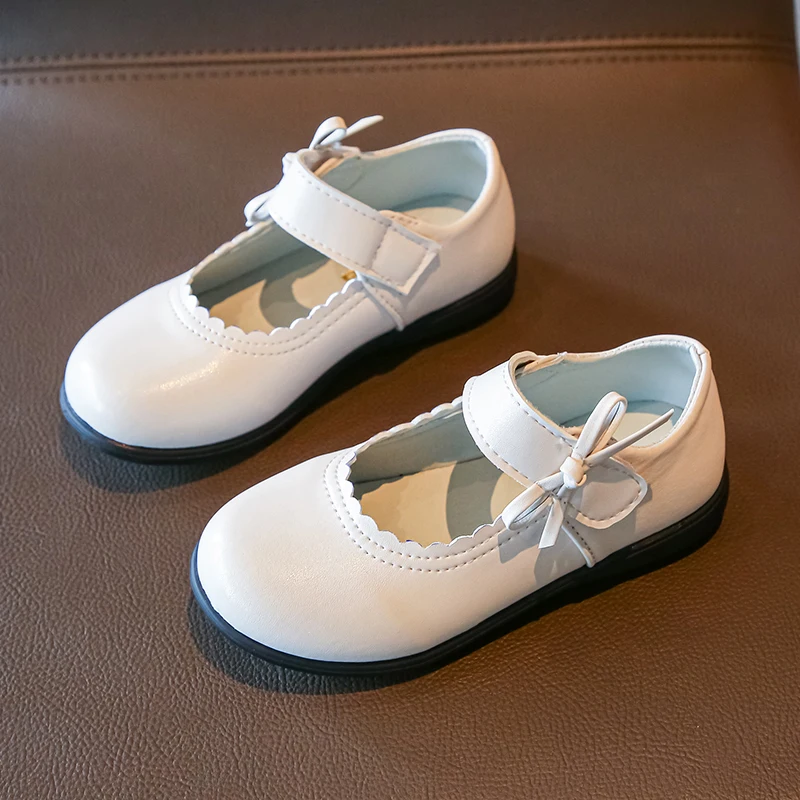 Genuine leather Girsl Shoes White Bridal Shoes Big Girls Princess Shoe Real Leather Mary Janes Kids Children Flat Shoes Student slippers for boy