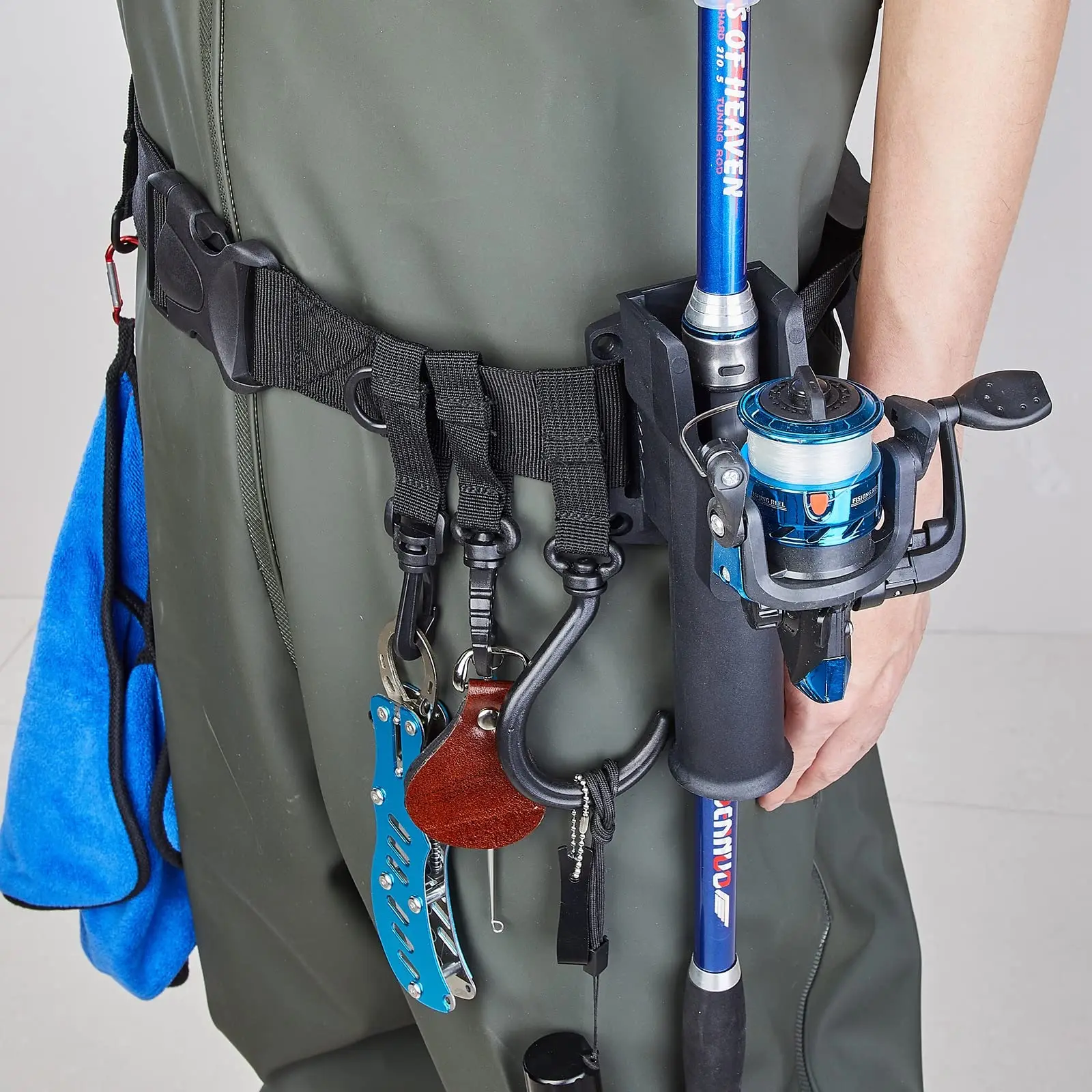 Fishing Rod Holster, Fishing Waist Belt Rod Holder, Adjustable Pole inserter for Spinning Casting Reel Outdoor