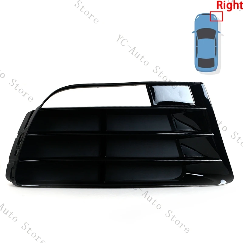 Set De Grille Plus Couvertures D'antibrouillard Pour Pare-choc Avant, En Noir Brillant Et De