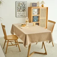 L-B-7 Simple Home Tablecloth Round Table Hotel Restaurant Large Round Table Tablecloth Table 1