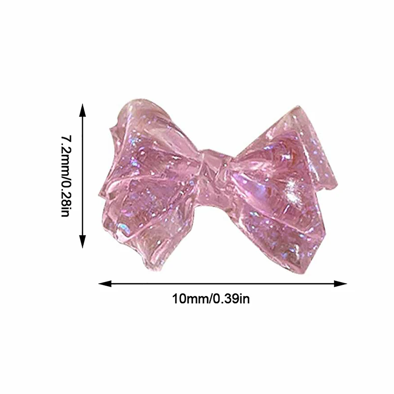 10pcs 3D Ice Jelly Bow Nail Art Charms Resin Jewelry Women Nail Charms Bowknot Nail Rhinestones Manicure Decoration Salon DIY 6