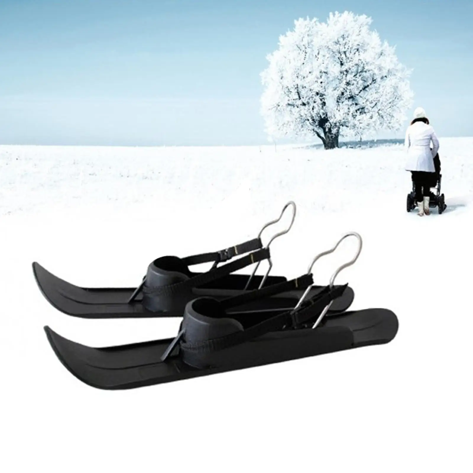 Snow Sled Board Winter Snow Sled Universal Ski Plate Sled Skiing Board Toboggan Beach Skateboard for Baby Stroller