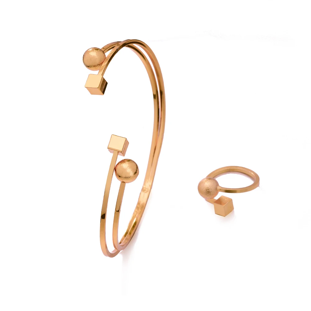 Bangle Bracelet 24K Bead Gold Color Bangles For Women African Ethiopian Bracelets Wedding Square Jewelry Party Gifts Bijoux Comorien Dubai bangle bracelet