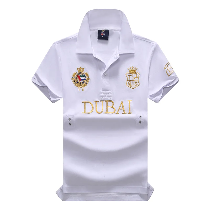 

New Polo Shirts for Men Cotton Dubai-inspired Embroidery, Short Sleeve Fashionable Golf Sporty Plus European Sizes 7XL Tshirts