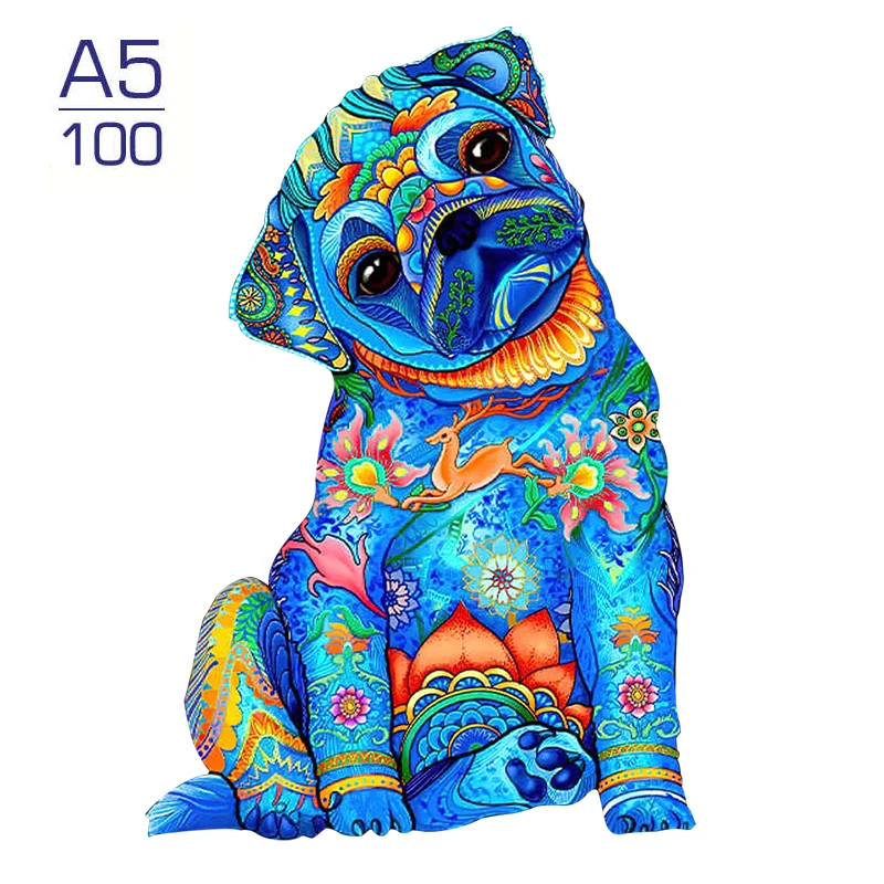 3D Puppy Wooden Jigsaw Puzzle - Premium Animal Puzzle Gift in Boutique Box