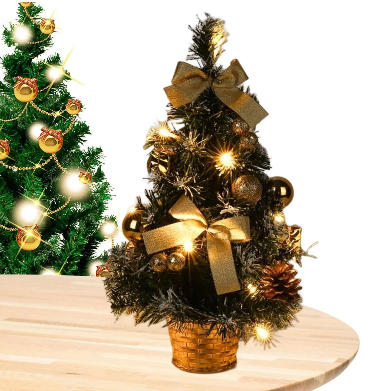 Description Picture 5 of item40cm Tabletop LED Christmas Tree Small artificial Christmas tree Thick Snowy Frosted Artificial Christmas Tree With Pine Cones
