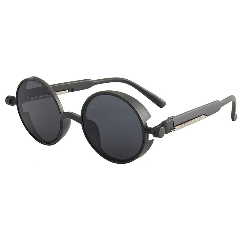 

Classic Gothic Steampunk Sunglasses Luxury Brand Designer High Quality Men and Women Retro Round Pc Frame Sunglasses