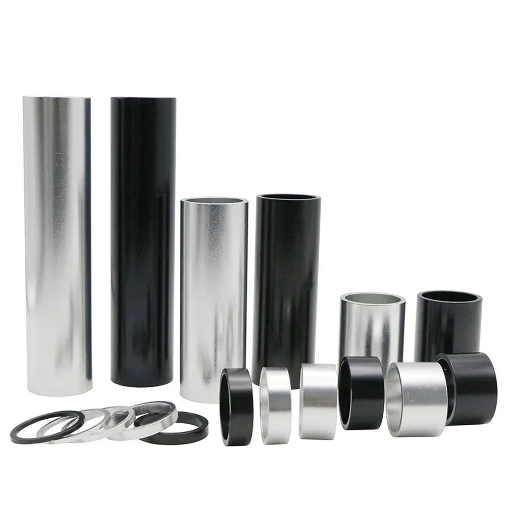 Aluminum Spacer 1-1/8" 28.6mm Bicycle Front Fork Standpipe Headset Stem Alloy Washer 50/100/150mm Height Handlebar Rise-up Adjus bicycle fork accessory bike front fork accessory bike fork accessory bike front fork parts