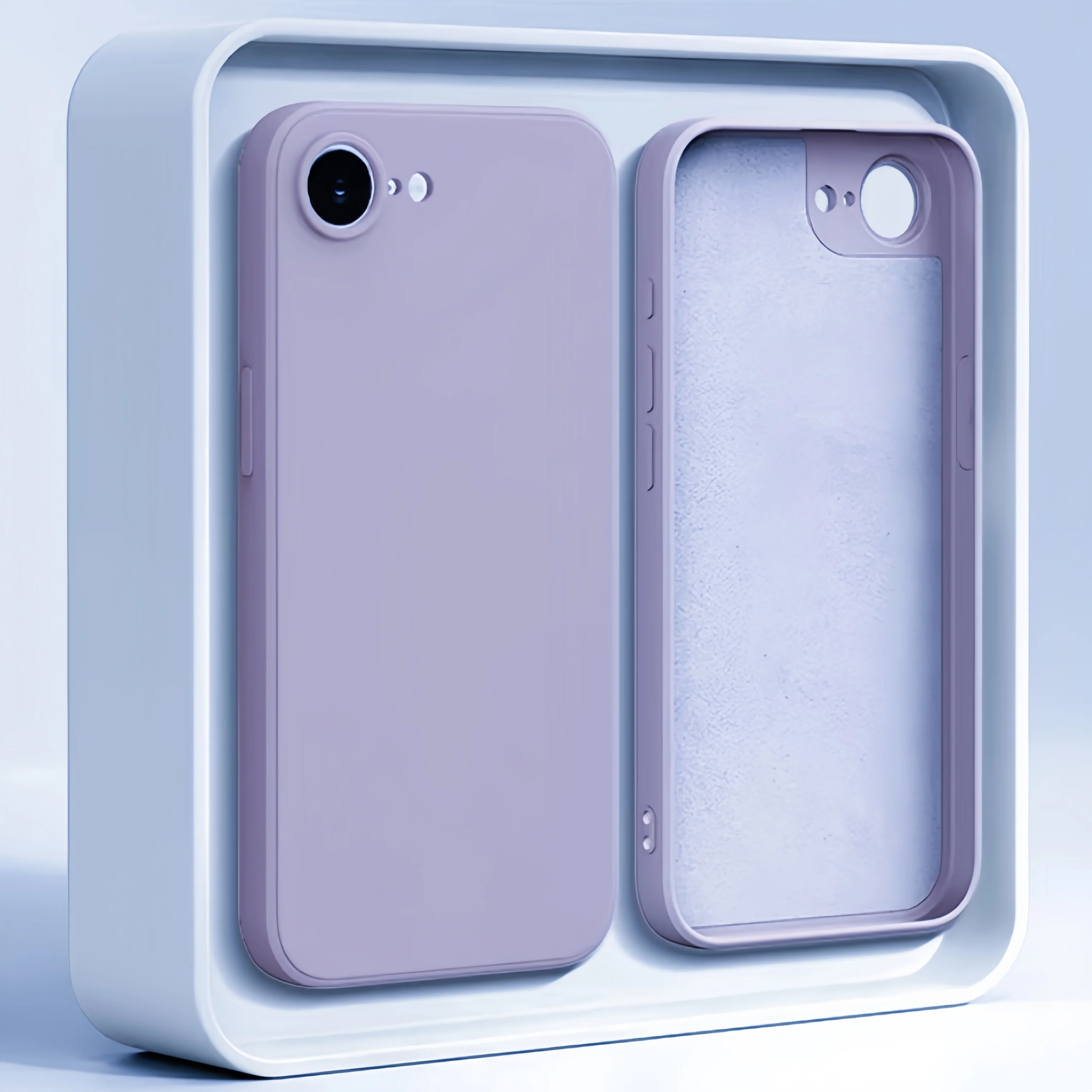 Fashion Solid Color Shockproof Liquid Silicone Phone Case