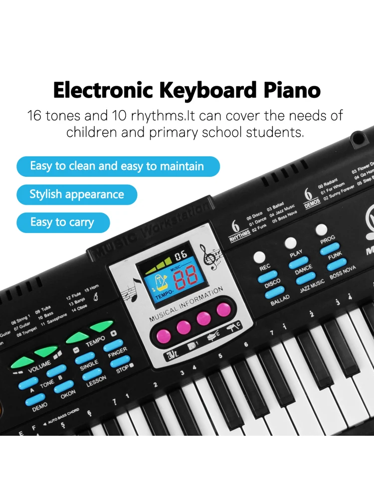 61key Multifunctional Electronic Keyboard Children Digital Electric Piano Microphone Beginner Electronic Keyboard Instrument electronic musical instrument midi control keyboard