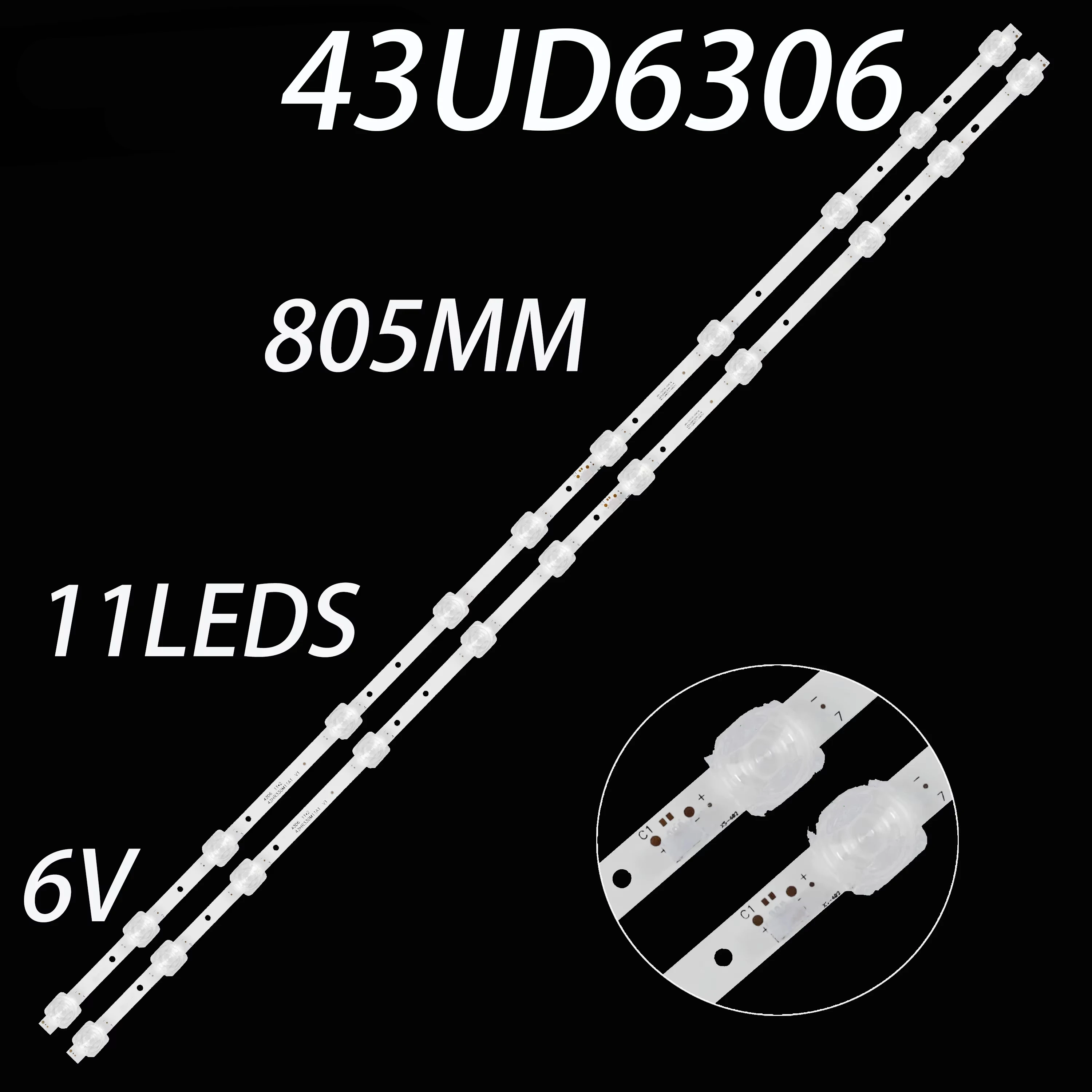 LED Backlight for 43UD6306 43UD6326 43UD6406 TCL 43F6F 43L2F 43s6400 43EP600 43EP640 43S425TACA 43DP628 43EP658 L43P8US 43L2800C