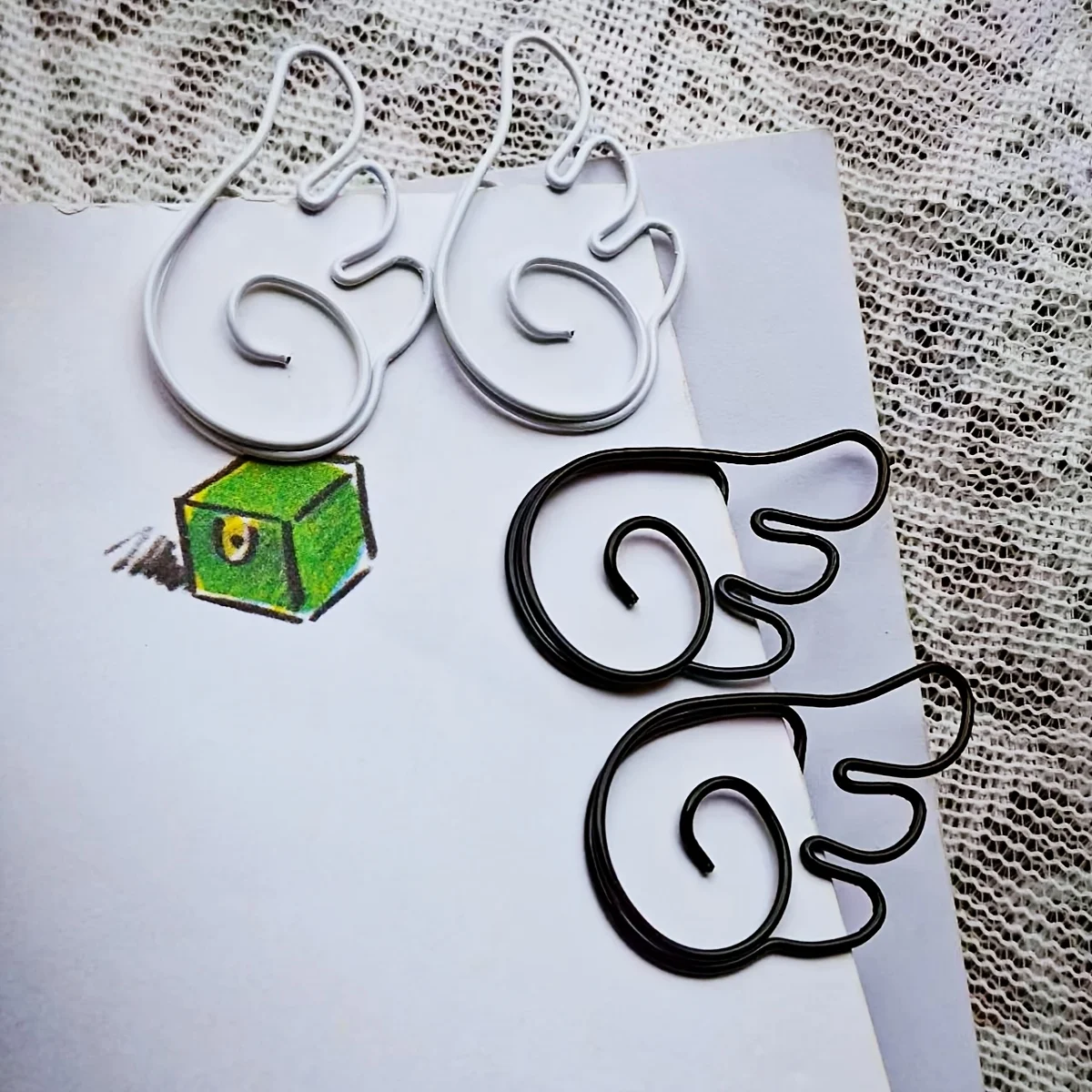 15Pcs 귀여운 천사 날개 종이 클립 금속 책갈피 사무실 학교 학생을위한 미적 문구 선물 문서 주최자