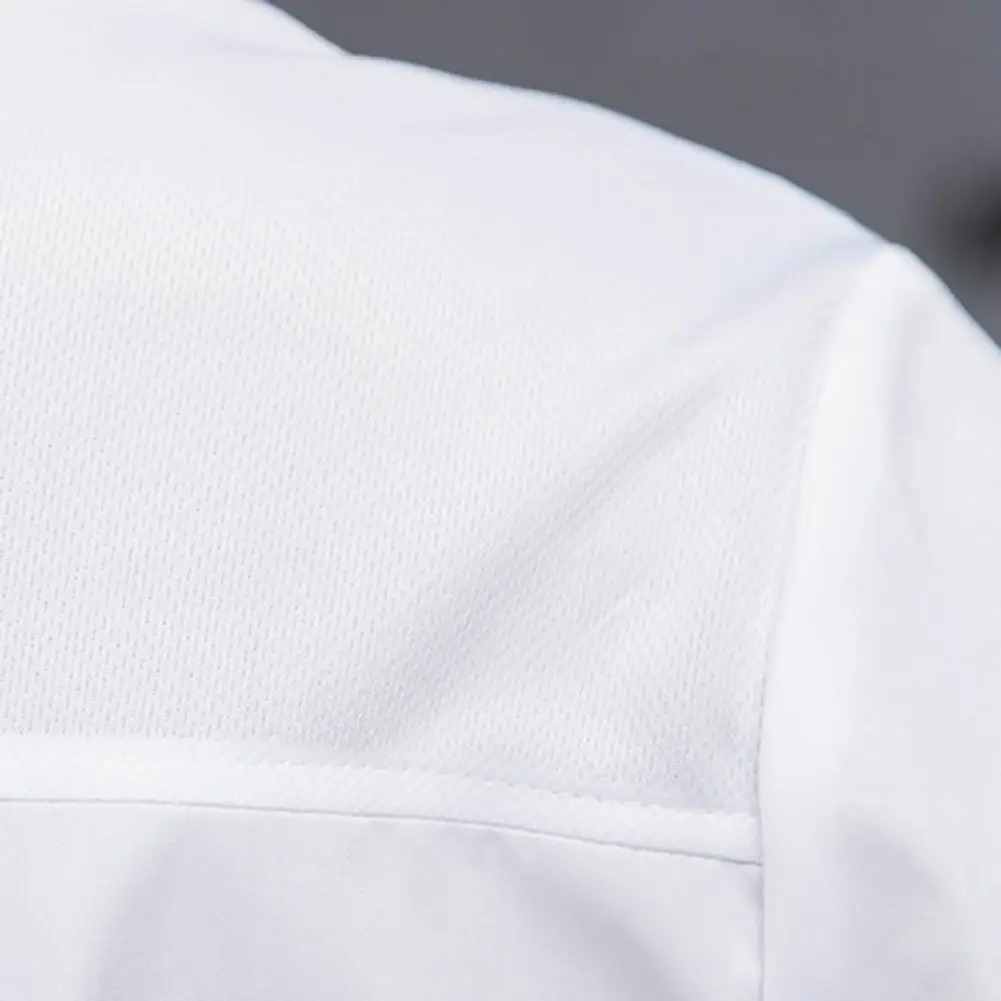 Chef Uniform Autumn Long Sleeve Chef Shirt Sweat-wicking Stand Collar Pocket Work Clothes Single Breasted Unisex Kitchen Top