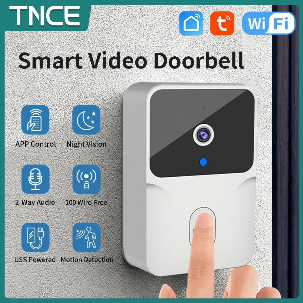 Deurbel Camera Draadloos HD 1080P, WiFi Video Deurbel met Chime, 2 Weg Audio, IR Nachtzicht Afstandsbediening Visuele Intercom Deurbel voor Thuis (Zwart