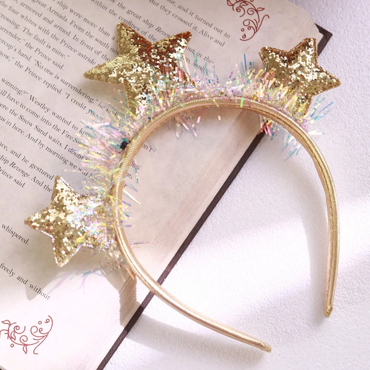New Christmas headband High-quality sequined five-pointed star headband Christmas Party Hair Accessory