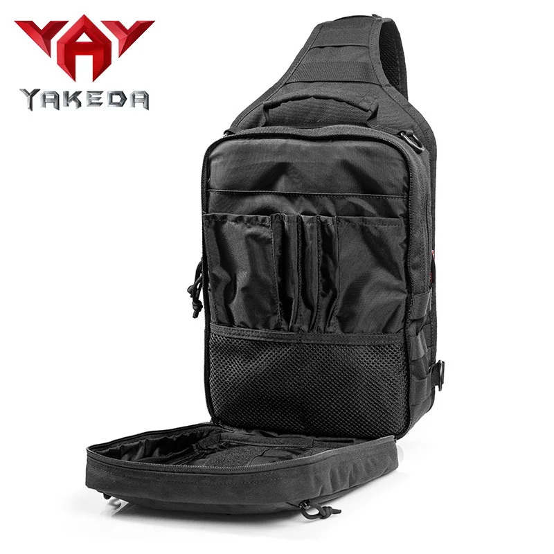 YAKEDA 1000D Nylon Tactical Sling Bag Outdoor Sport Hunting Hiking Army Shoulder Backpack 900D Waterproof Wear-resistant KF-088 outdoor waist bag