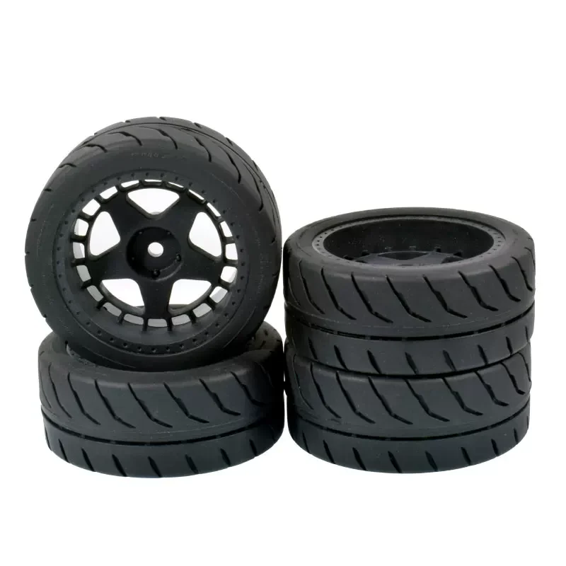 KEEDA Neumáticos De Goma Con Llantas De Plástico 1/10 RC – 52x26 Mm, Hexágono 12 Mm, Para Coches Touring TT01/TT02