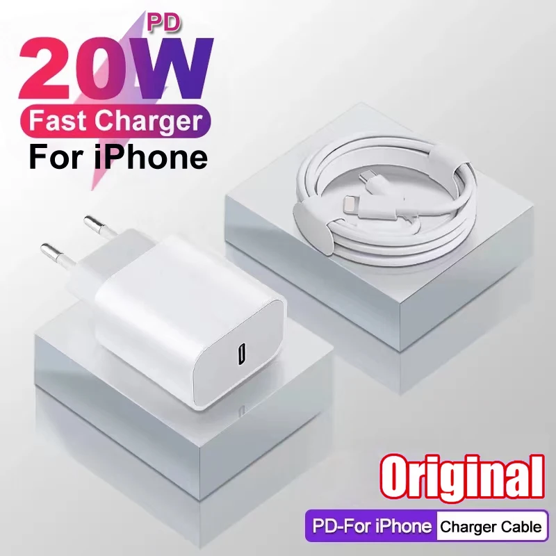 

For Original 20W USB Type C Charger PD20W For iPhone 14 12 11 13 Pro Max Mini XS X 7 8 Plus iPad Air Charger Fast Charging Cable