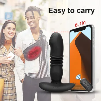 Telescopic Vibrator Remote Control Anal Dildo Butt Plug Prostate Massager Female Masturbator Erotic Sex Toys for Men Women Gay 5