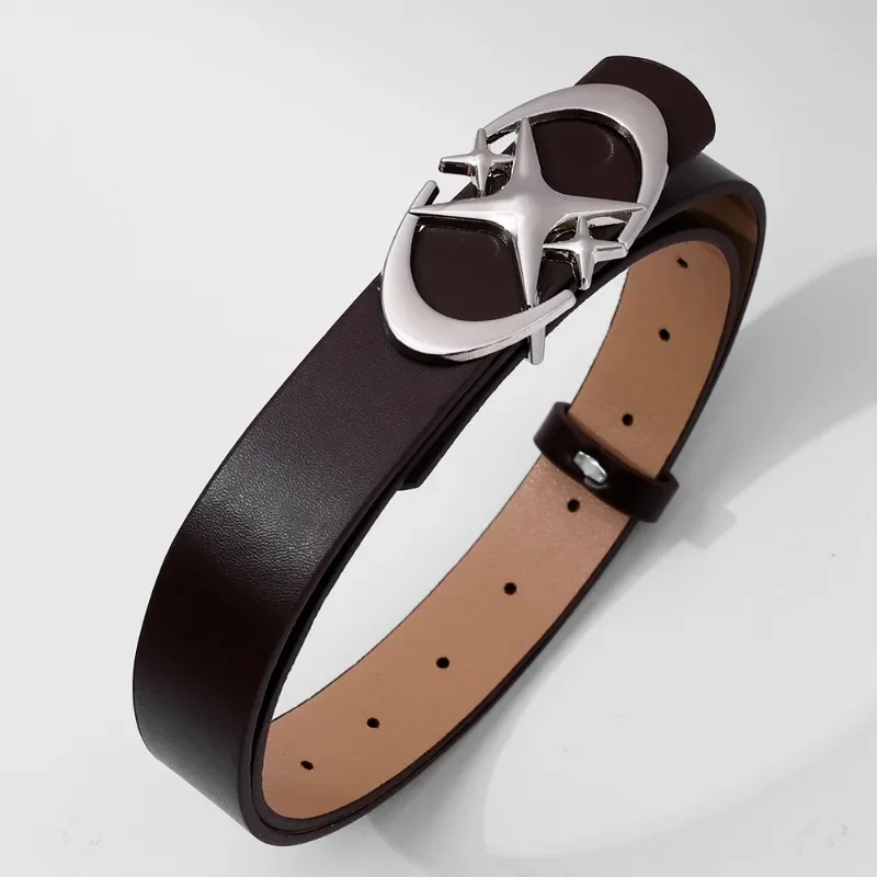 Punk Lune Étoile Boucle Ceinture Conception Croix Métal Vintage