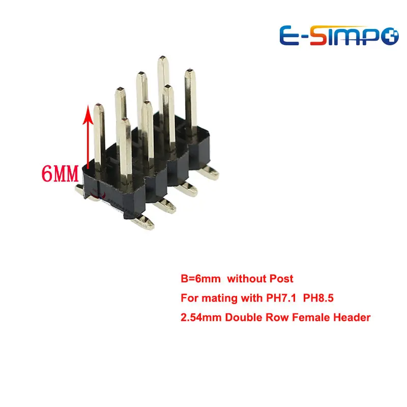 10 stücke 2,54mm SMD SMT Zweireihig 2*3/4/5/6/7/8/10/12/15/20/40P Rohs Gold-überzogene Vertikale PCB Oberfläche Montieren männlichen Pin Header Streifen