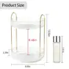 360° Rotating Makeup Organizer, 2 Tiers, High Capacity Cosmetic & Skincare Storage for Vanity, Dresser, Bathroom (Clear White) 3