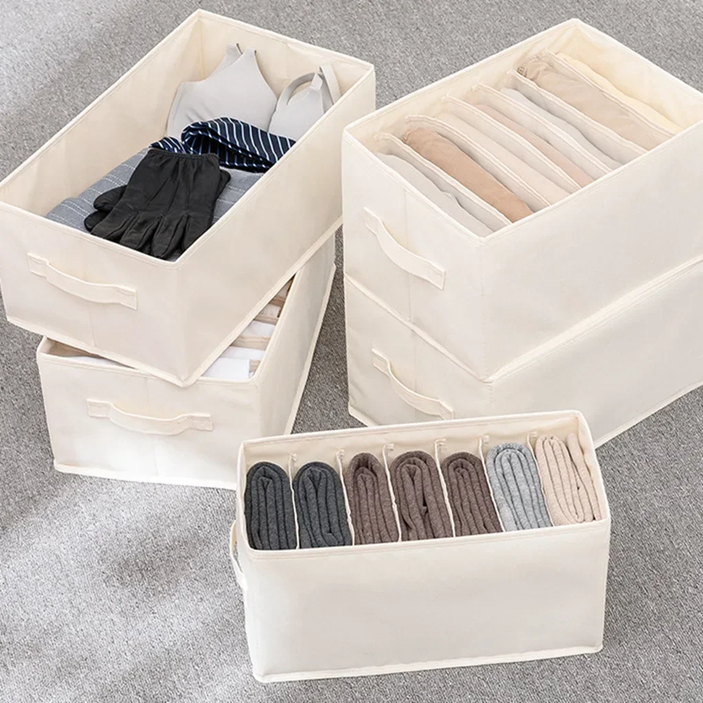 New Washable oxford Fabric Folding CD Storage Box underwear Foldable Bins Toys Organizer With Lid Storage Basket Laundry Basket 3