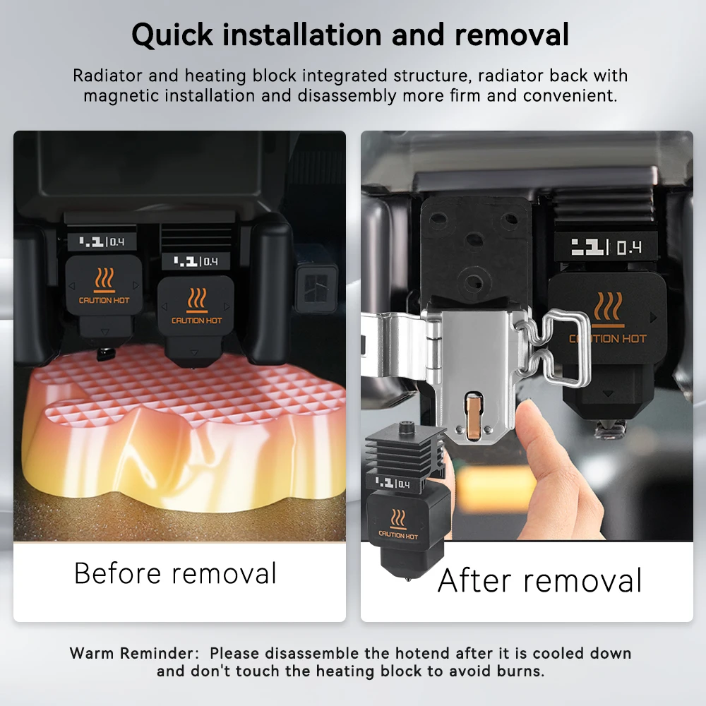 For Bambu Lab H2D H2S Hotend Kit 0.2/0.4/0.6/0.8mm Hardened Steel