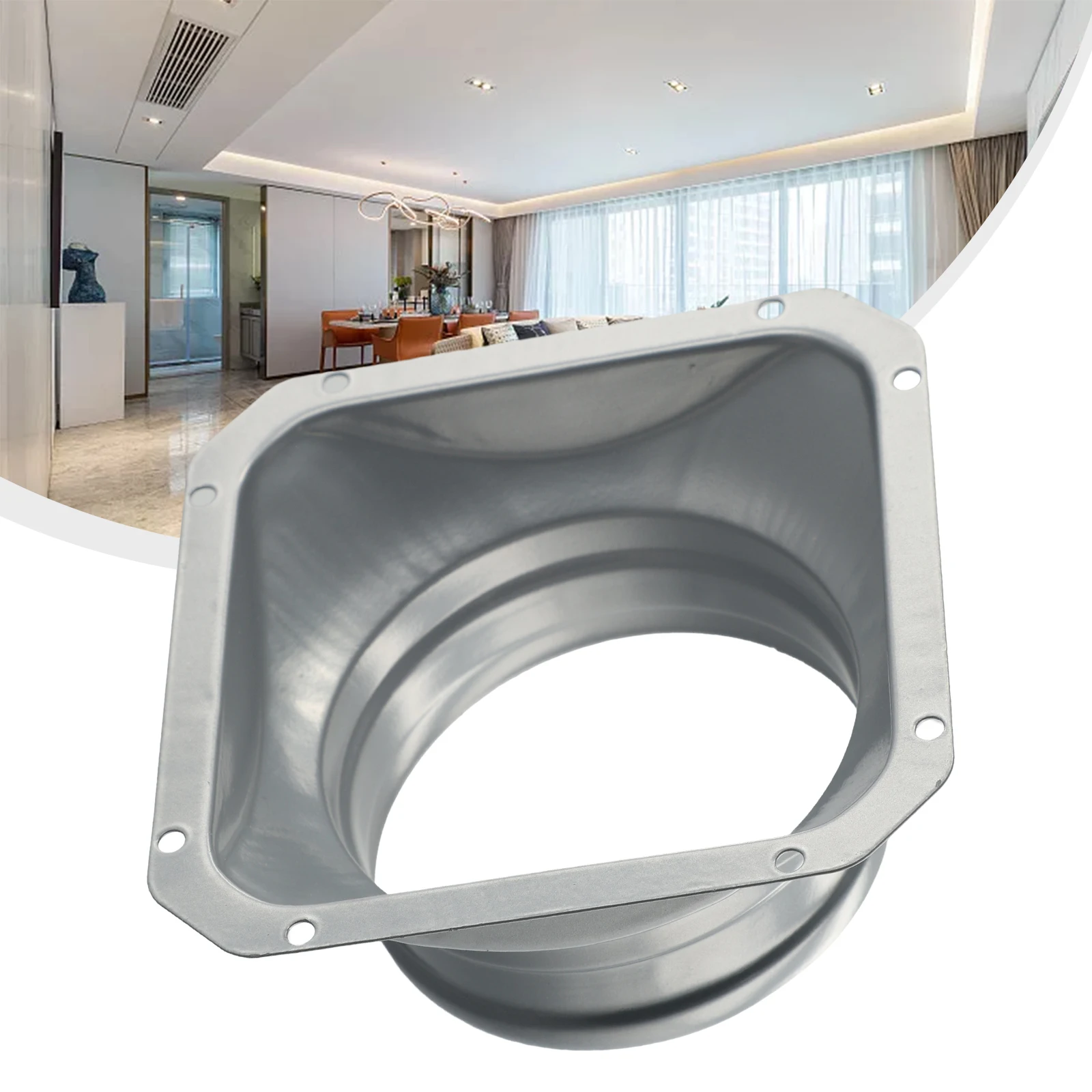 Flange de Escape para Cozinha Tubo de Escape Ventilação de Conexão Spray Eletrostático Metálico Cinza Prateado 410